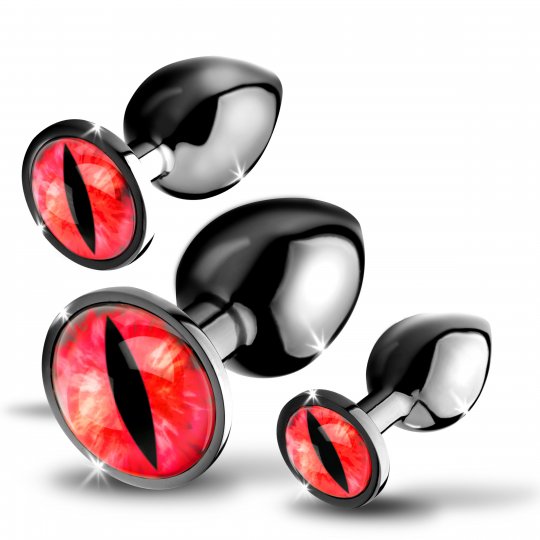 Sinister Eyes Red Eye Metal Butt Plug Set