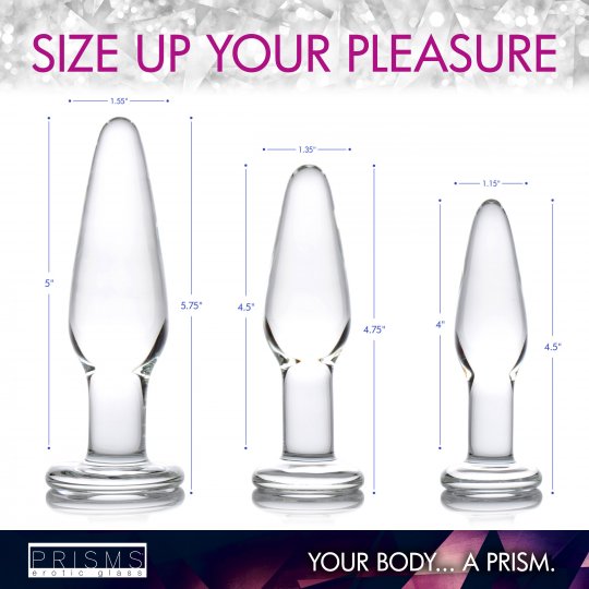 Dosha 3 Piece Glass Anal Plug Kit