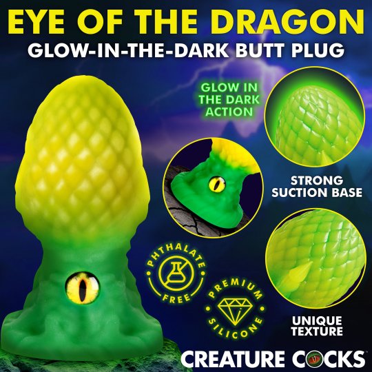 Eye of the Dragon Silicone Butt Plug - Green
