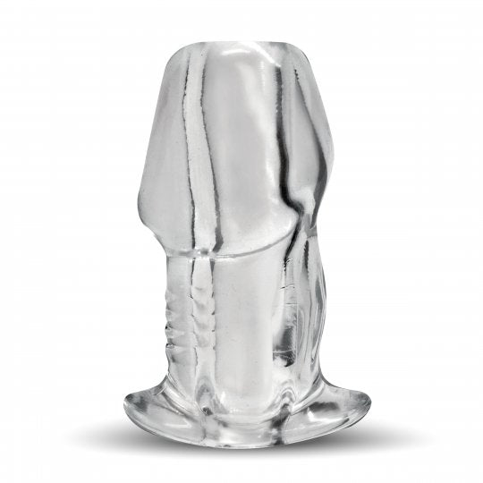 Dicked Clear Hollow Anal Plug - X-Large