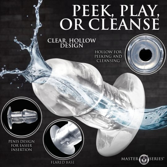 Dicked Clear Hollow Anal Plug 3pc Set